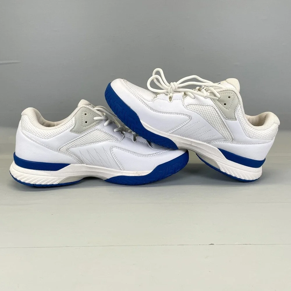 FitVille Amadeus Tennis Shoes Mens Size 9.5 Extra Wide White Blue Casual Sneaker